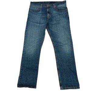 Wrangler Mens Premium Quality Relaxed Fit Blue Denim Jeans Size 36x30